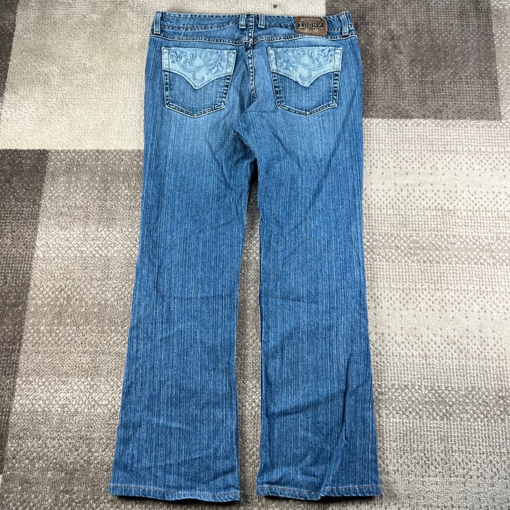Vintage Lucky Brand Blossom Wonder Jean Women 12/31 Blue Bootcut Denim Whiskered